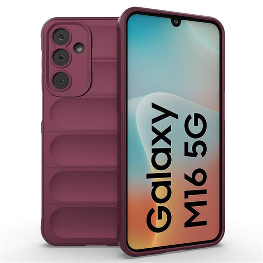 For Samsung Galaxy M16 5G / F16 5G Case Anti-Drop Soft TPU Rugged Phone Back Cover - Wine Red