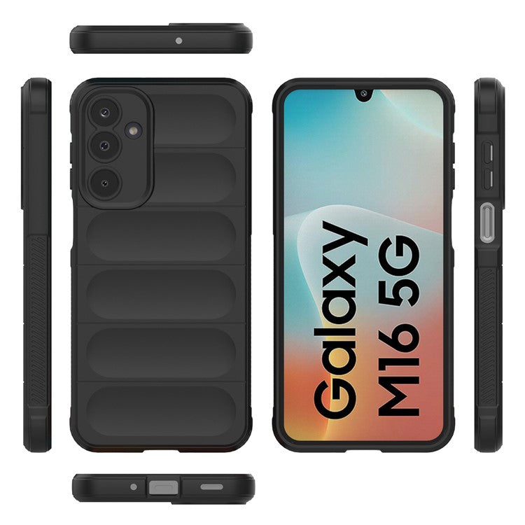 For Samsung Galaxy M16 5G / F16 5G Case Anti-Drop Soft TPU Rugged Phone Back Cover - Black
