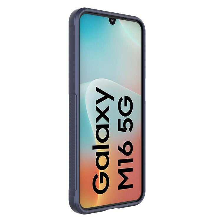 For Samsung Galaxy M16 5G / F16 5G Case Anti-Drop Soft TPU Rugged Phone Back Cover - Dark Blue