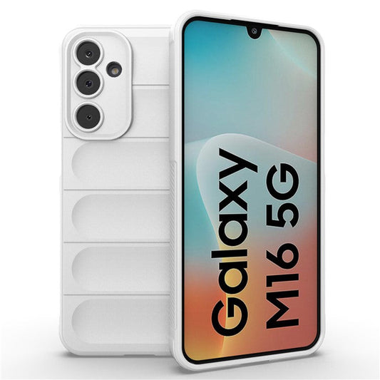 For Samsung Galaxy M16 5G / F16 5G Case Anti-Drop Soft TPU Rugged Phone Back Cover - White