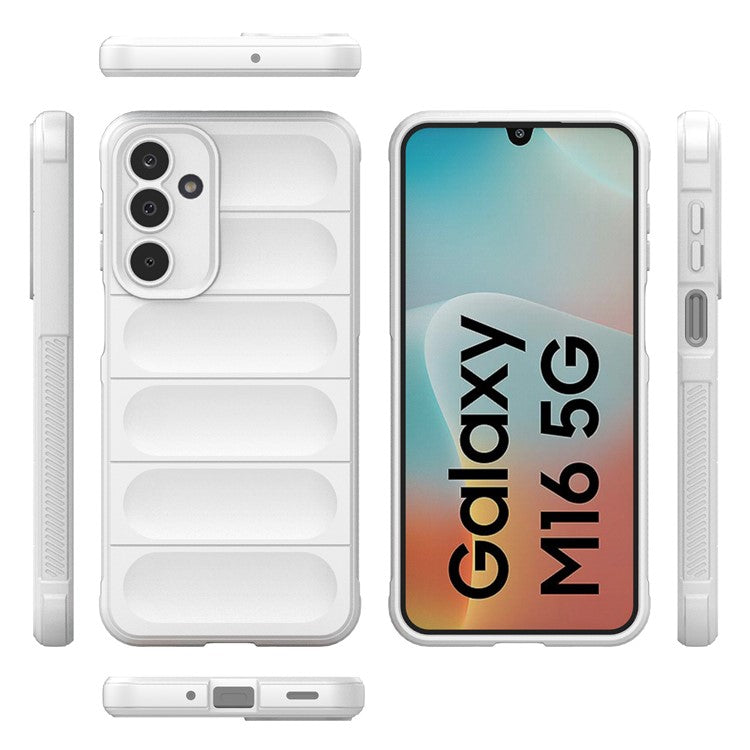For Samsung Galaxy M16 5G / F16 5G Case Anti-Drop Soft TPU Rugged Phone Back Cover - White