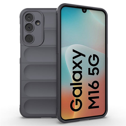 For Samsung Galaxy M16 5G / F16 5G Case Anti-Drop Soft TPU Rugged Phone Back Cover - Dark Grey