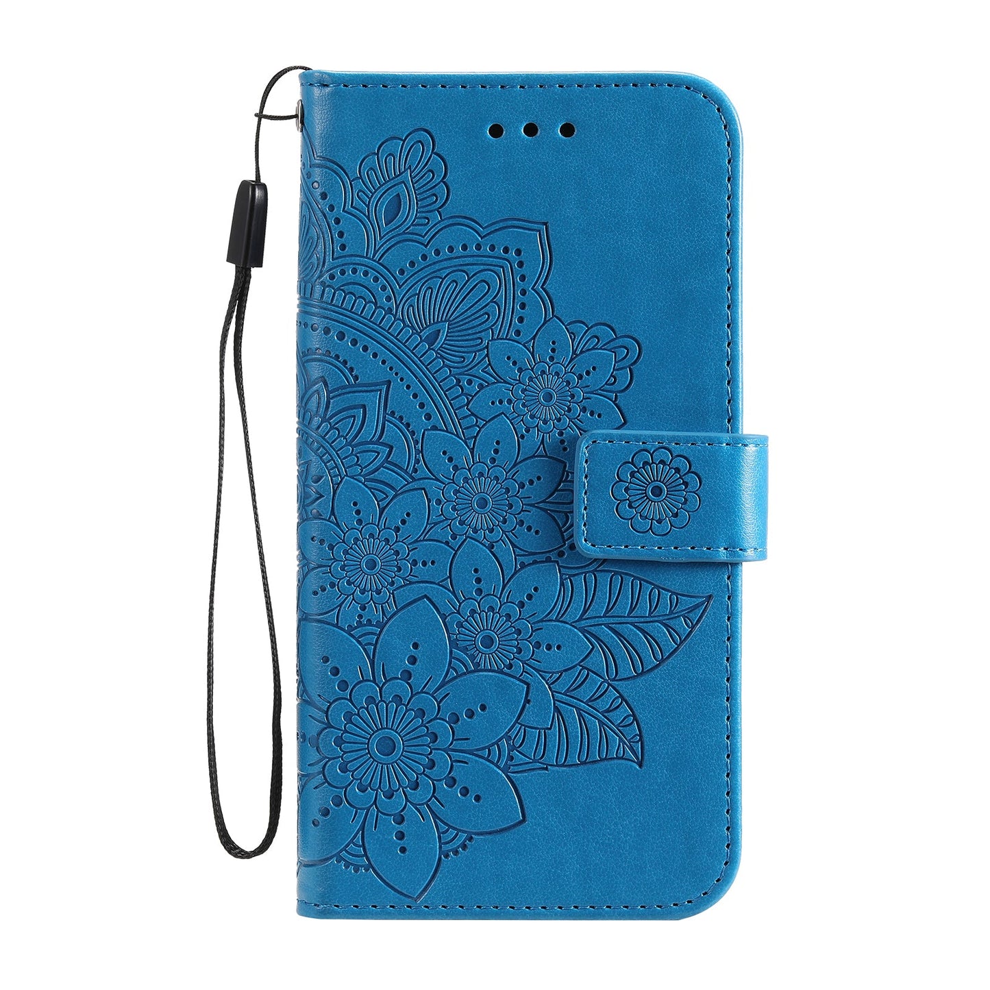 For vivo Y300i 5G / vivo Y39 5G Case Floral Pattern PU Leather Wallet Stand Phone Cover - Blue