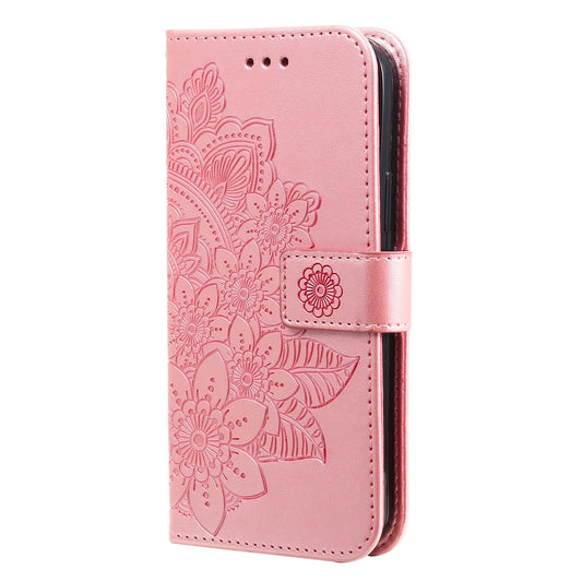 For Samsung Galaxy F06 5G Case Floral Pattern PU Leather Wallet Stand Phone Cover - Pink