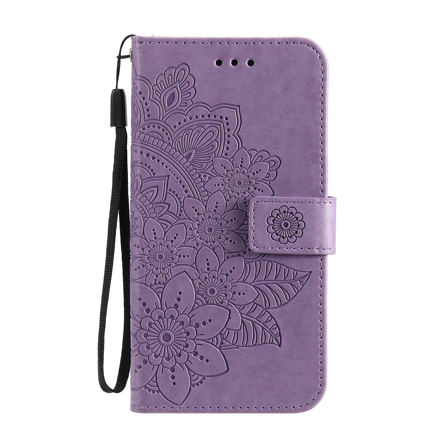 For Samsung Galaxy F06 5G Case Floral Pattern PU Leather Wallet Stand Phone Cover - Purple