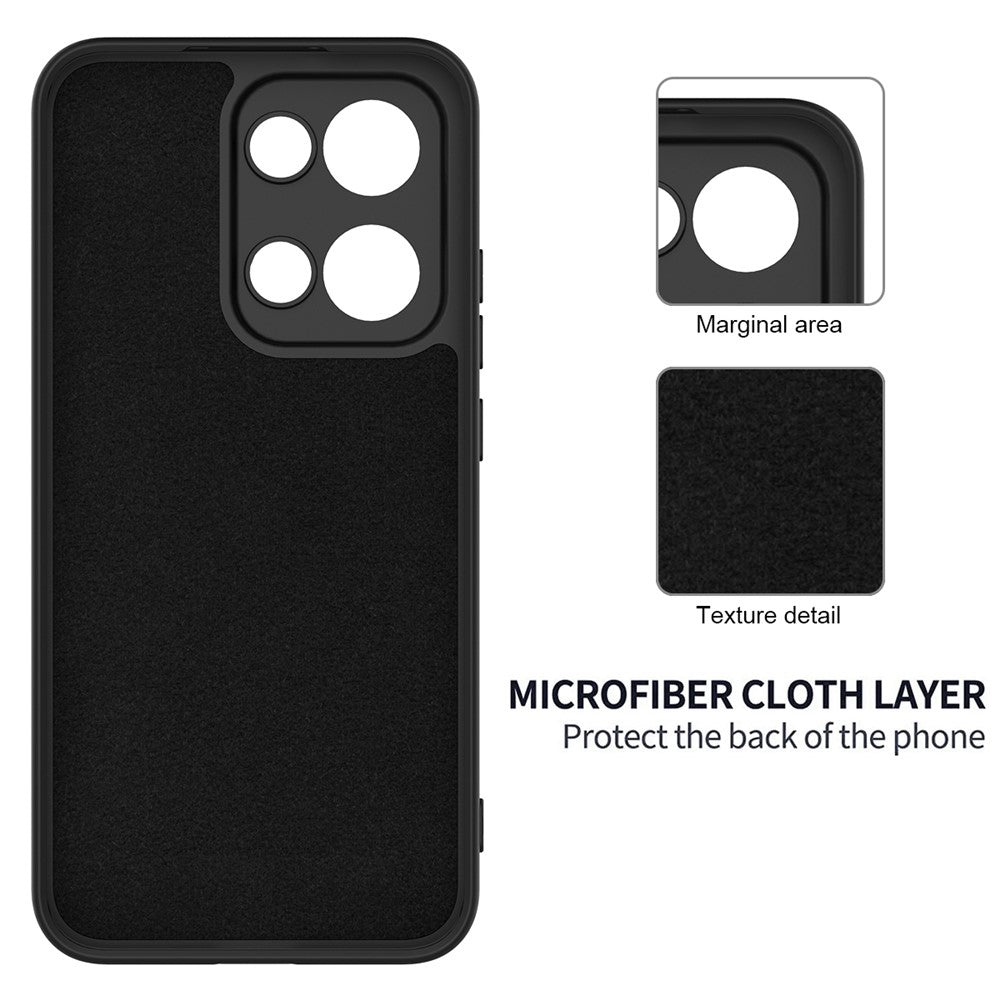 For Oppo Reno13 5G (Global) Liquid Silicone Case Phone Back Cover with Hand Strap - Black