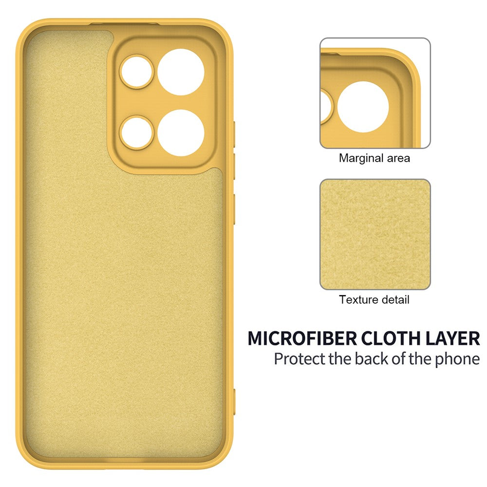 For Oppo Reno13 5G (Global) Liquid Silicone Case Phone Back Cover with Hand Strap - Yellow
