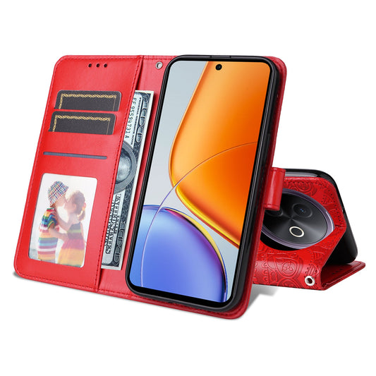 For vivo Y300i 5G / vivo Y39 5G Case Sunflower Imprint Leather Wallet Phone Cover - Red