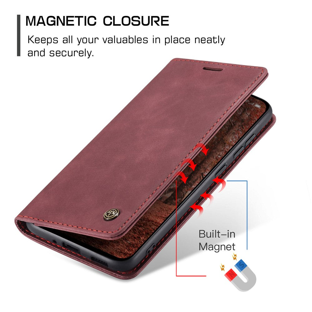 For Oppo Reno13 F 4G / Oppo Reno13 F 5G Wallet Case CASEME 013 Series PU Leather Phone Cover Stand - Red