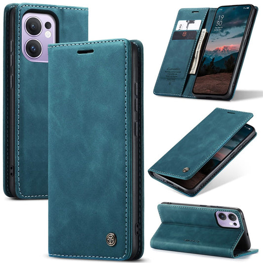 For Oppo Reno13 F 4G / Oppo Reno13 F 5G Wallet Case CASEME 013 Series PU Leather Phone Cover Stand - Blue