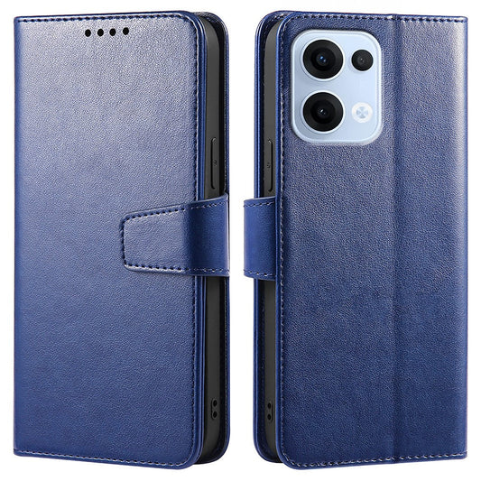 For Oppo Reno13 5G (Global) Case Stand Card Holder Wallet Leather Phone Cover - Blue