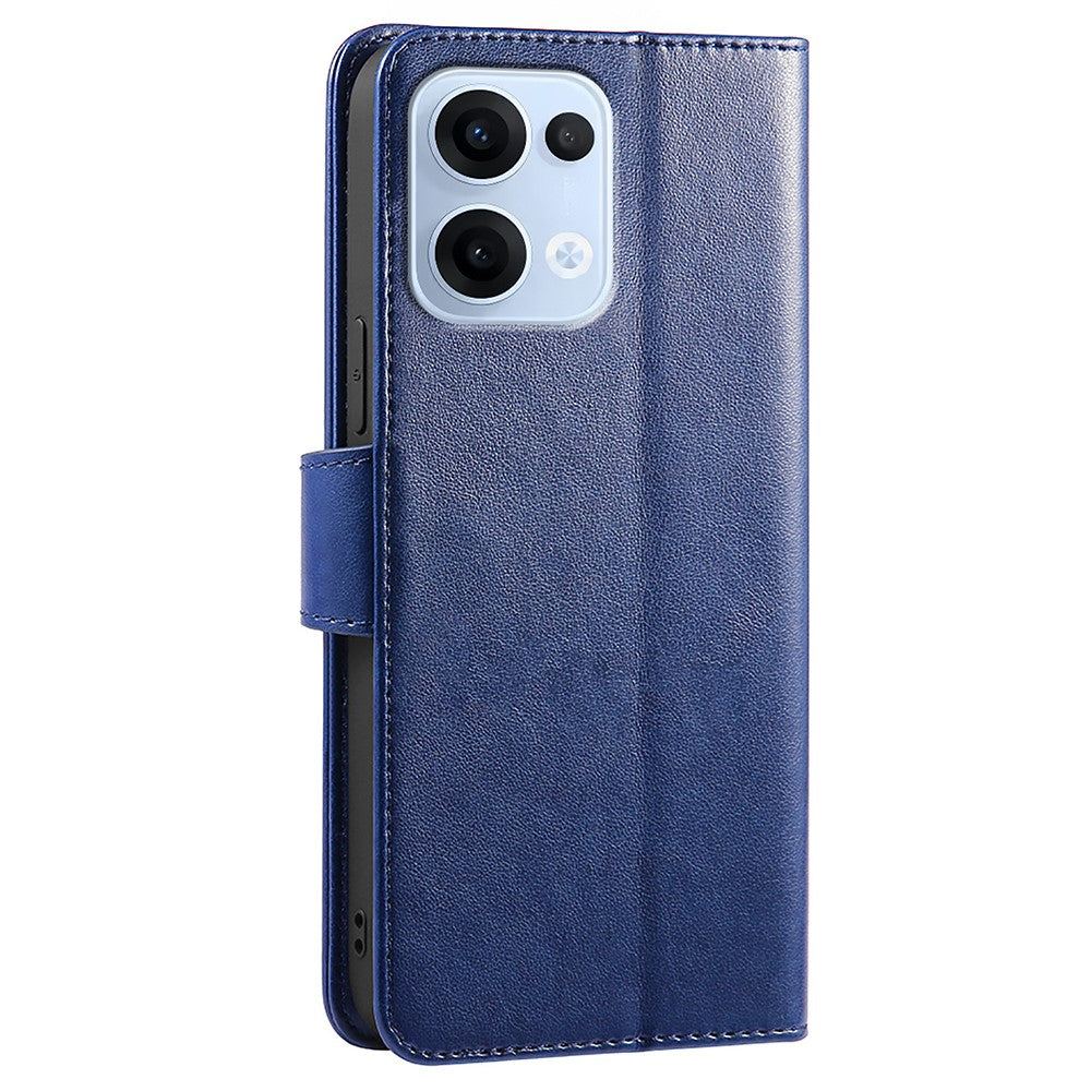 For Oppo Reno13 5G (Global) Case Stand Card Holder Wallet Leather Phone Cover - Blue