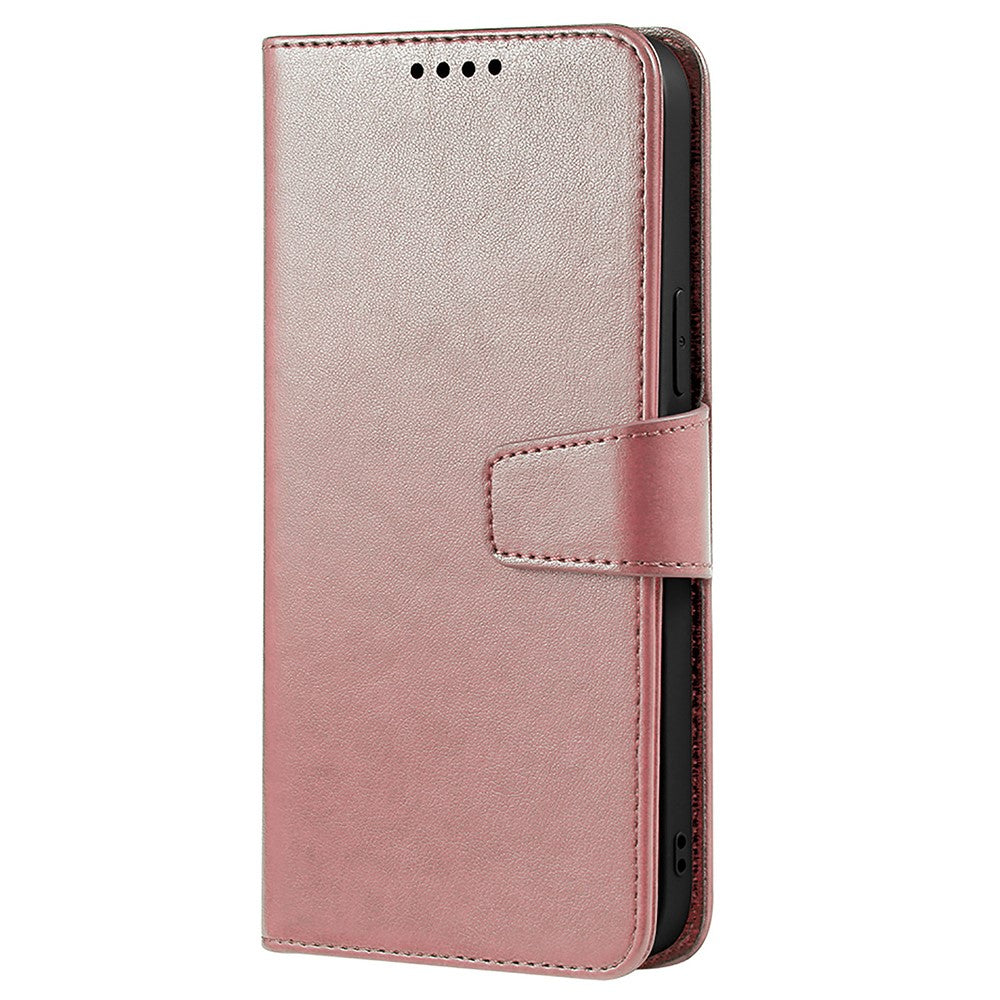 For Oppo Reno13 5G (Global) Case Stand Card Holder Wallet Leather Phone Cover - Rose Gold