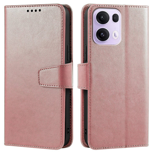 For Oppo Reno13 Pro 5G Case Stand Card Holder Wallet Leather Phone Cover - Rose Gold