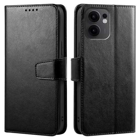 For Oppo Reno13 F 4G / 5G Case Stand Card Holder Wallet Leather Phone Cover - Black