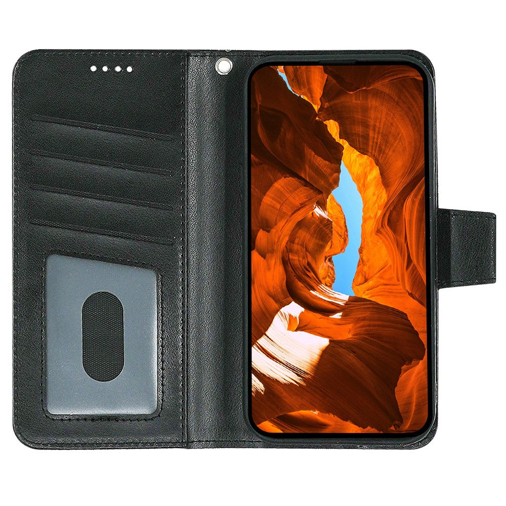 For Oppo Reno13 F 4G / 5G Case Stand Card Holder Wallet Leather Phone Cover - Black