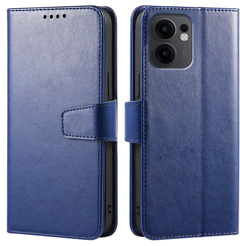 For Oppo Reno13 F 4G / 5G Case Stand Card Holder Wallet Leather Phone Cover - Blue