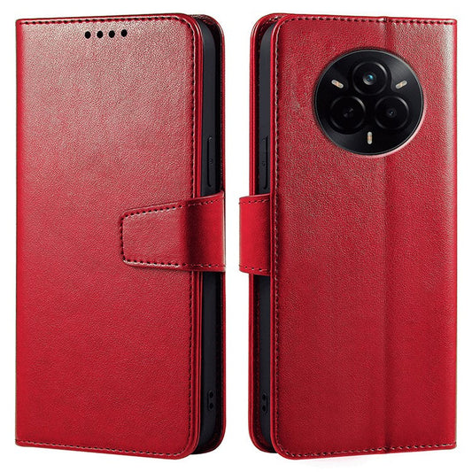 For Realme 14 Pro 5G Case Stand Card Holder Wallet Leather Phone Cover - Red