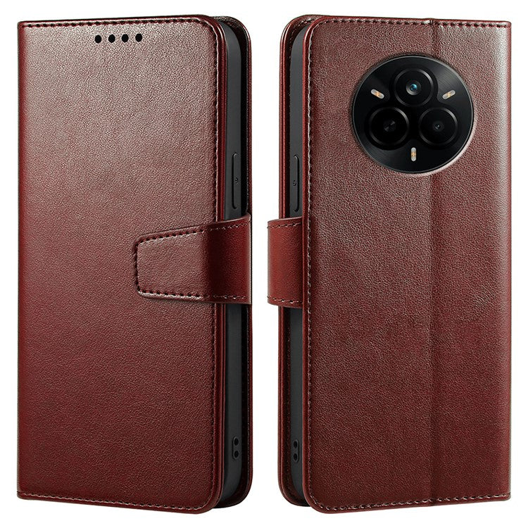 For Realme 14 Pro 5G Case Stand Card Holder Wallet Leather Phone Cover - Brown