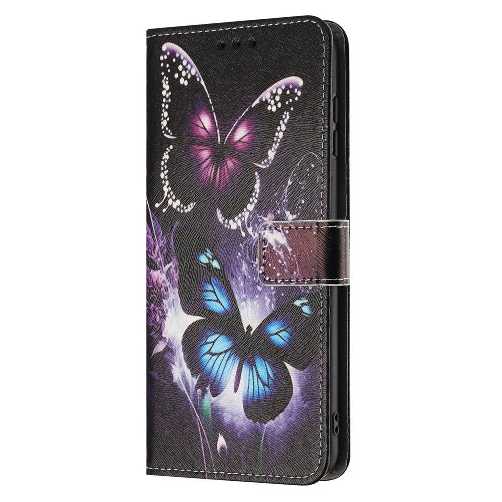 YX-2501 For Oppo Reno13 5G (Global) Case Pattern Printing PU Leather Wallet Phone Cover with Lanyard - Two Butterflies