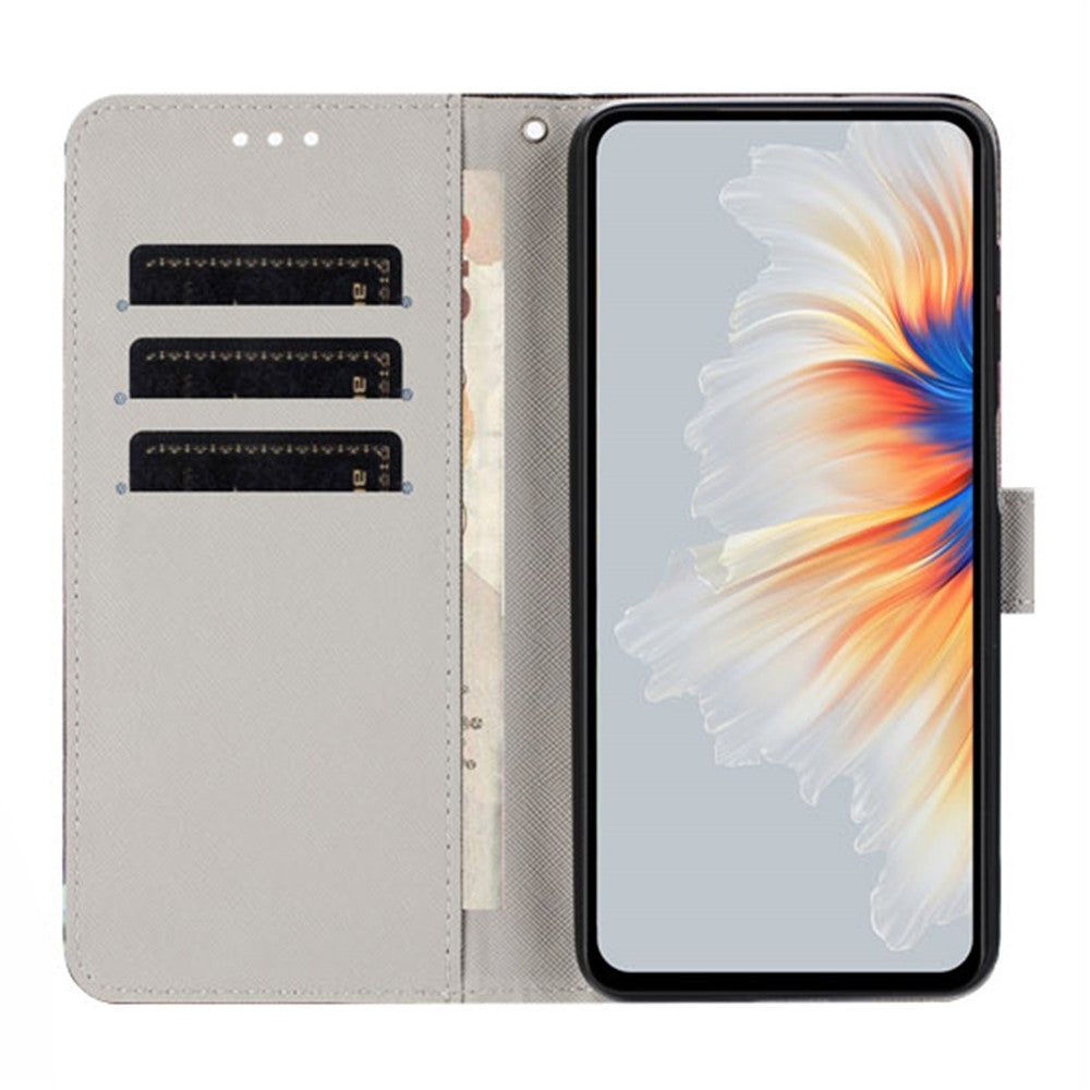 YX-2501 For Oppo Reno13 5G (Global) Case Pattern Printing PU Leather Wallet Phone Cover with Lanyard - Dragonfly