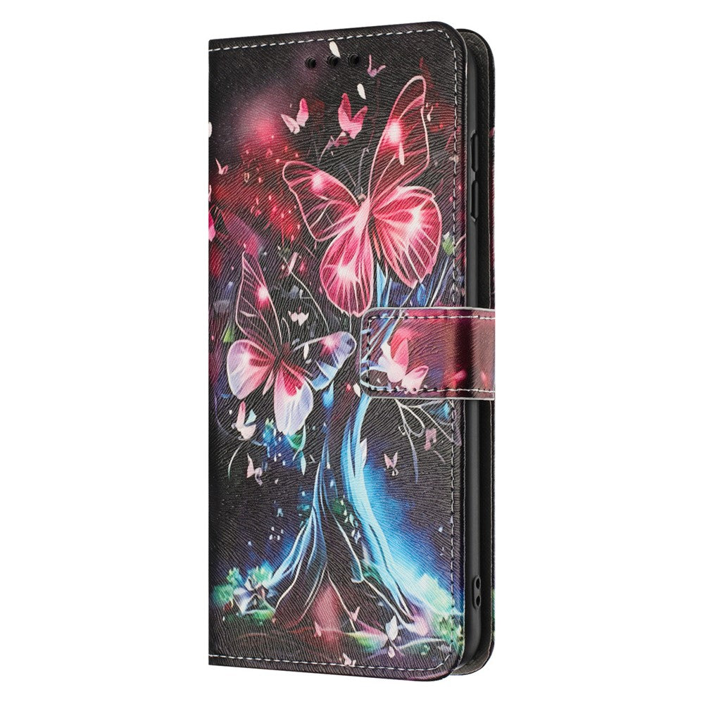 YX-2501 For Oppo Reno13 5G (Global) Case Pattern Printing PU Leather Wallet Phone Cover with Lanyard - Butterfly Tree