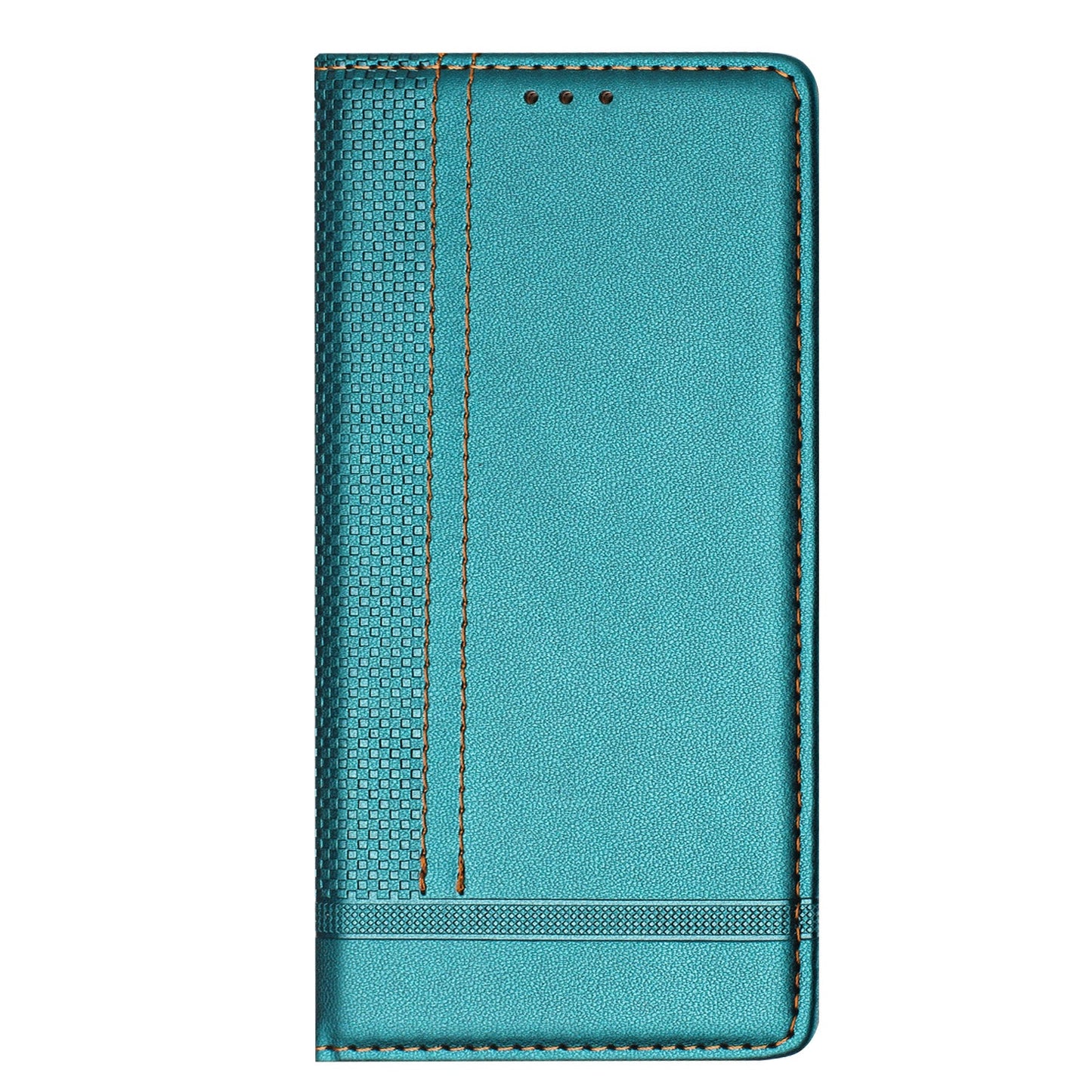 For Samsung Galaxy M06 5G / Galaxy F06 5G Case L-Shaped Grid Pattern Leather Stand Phone Cover with Card Slots - Green