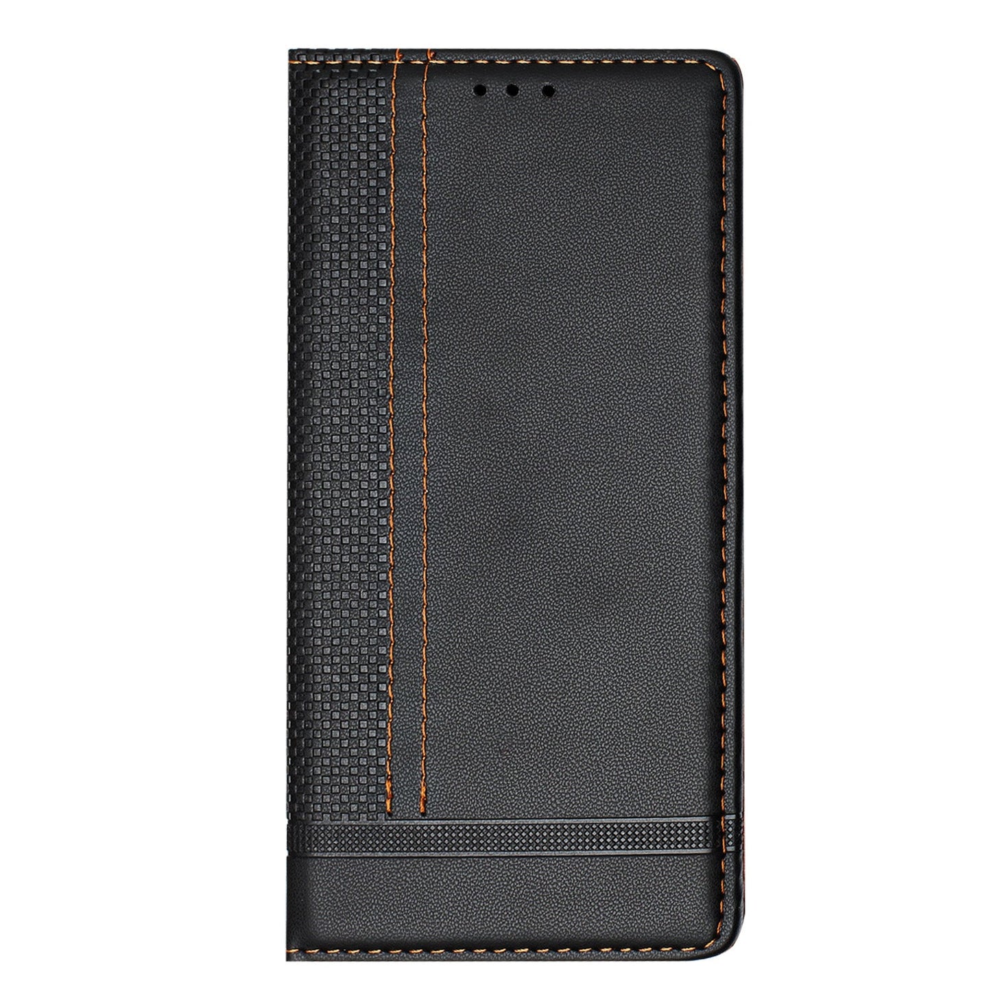 For Samsung Galaxy M06 5G / Galaxy F06 5G Case L-Shaped Grid Pattern Leather Stand Phone Cover with Card Slots - Black