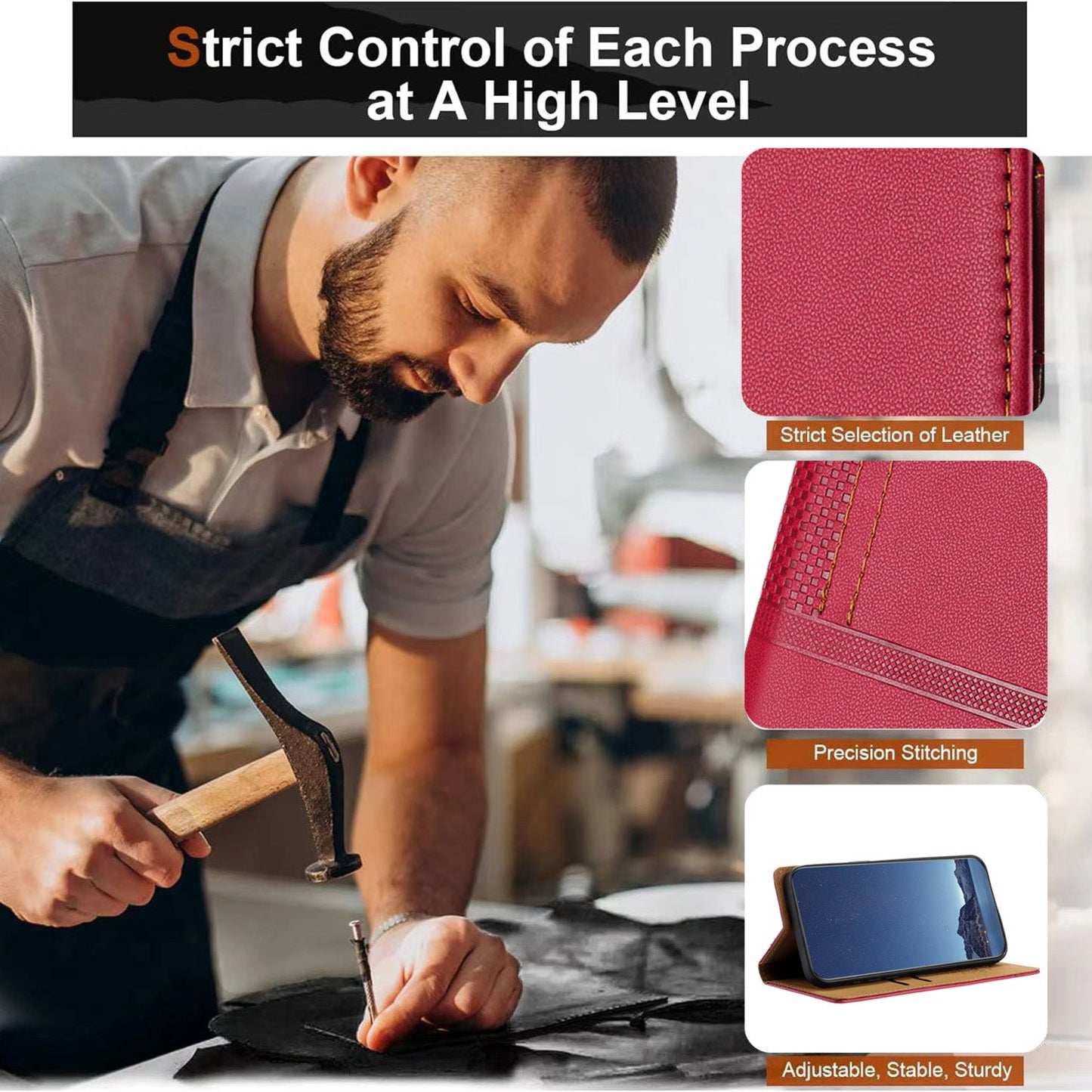 For Samsung Galaxy M16 5G / Galaxy F16 5G Case L-Shaped Grid Pattern Leather Stand Phone Cover with Card Slots - Red