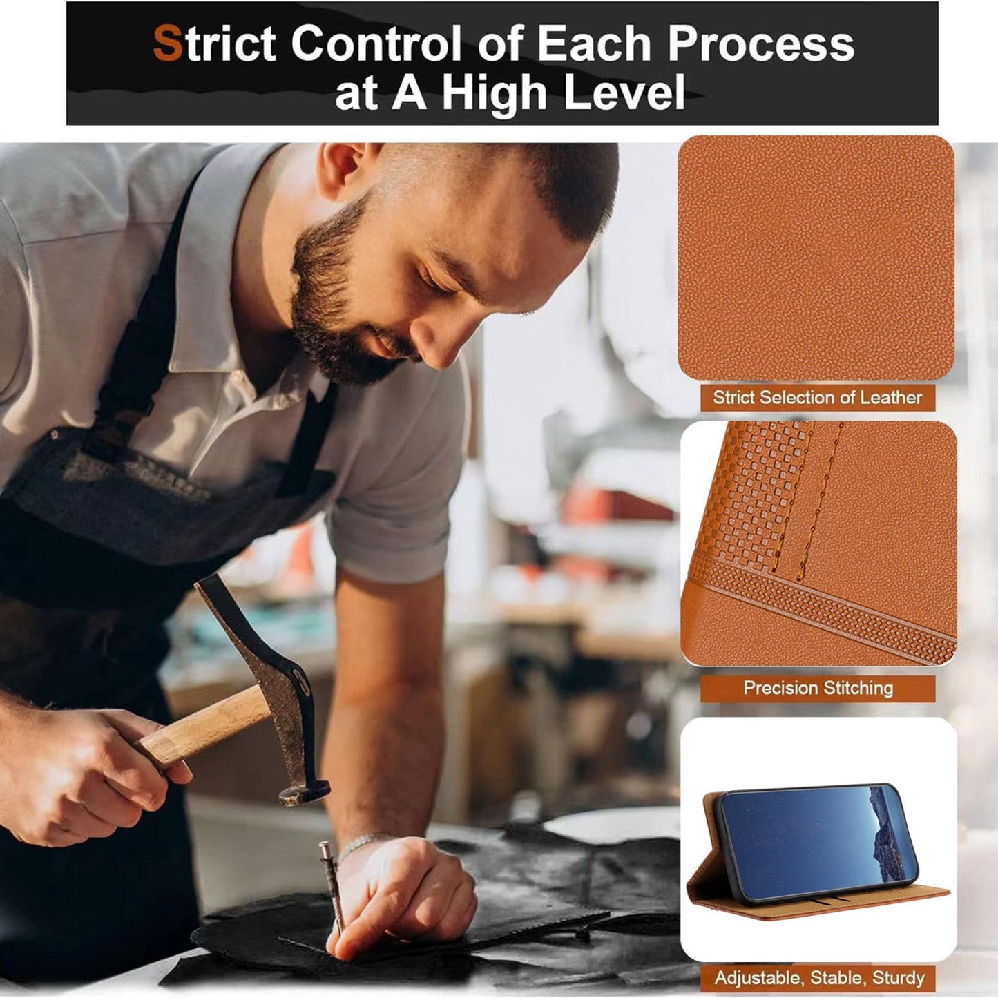 For Samsung Galaxy M16 5G / Galaxy F16 5G Case L-Shaped Grid Pattern Leather Stand Phone Cover with Card Slots - Brown