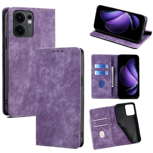 For Oppo Reno13 F 5G  /  4G Case RFID Blocking Wallet Leather Phone Cover - Purple