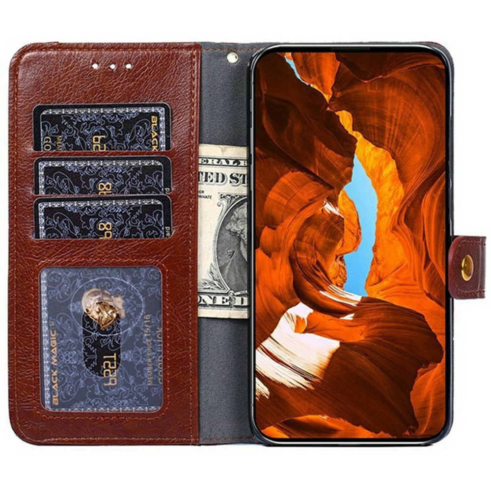For Oppo Reno13 F 5G  /  4G Case Zipper Pocket PU Leather Wallet Flip Phone Cover - Brown