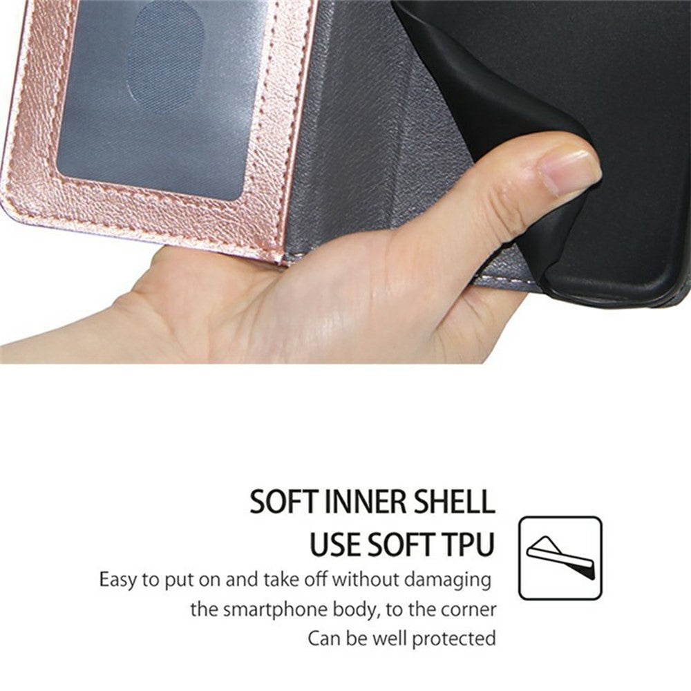 For Oppo Reno13 F 5G  /  4G Case Zipper Pocket PU Leather Wallet Flip Phone Cover - Rose Gold