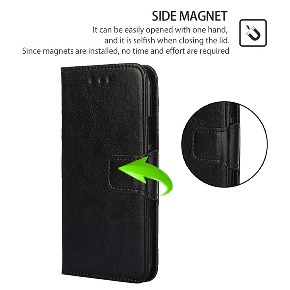 For Oppo Reno13 F 5G  /  4G Case Wallet PU Leather + TPU Folding Stand Phone Cover - Black
