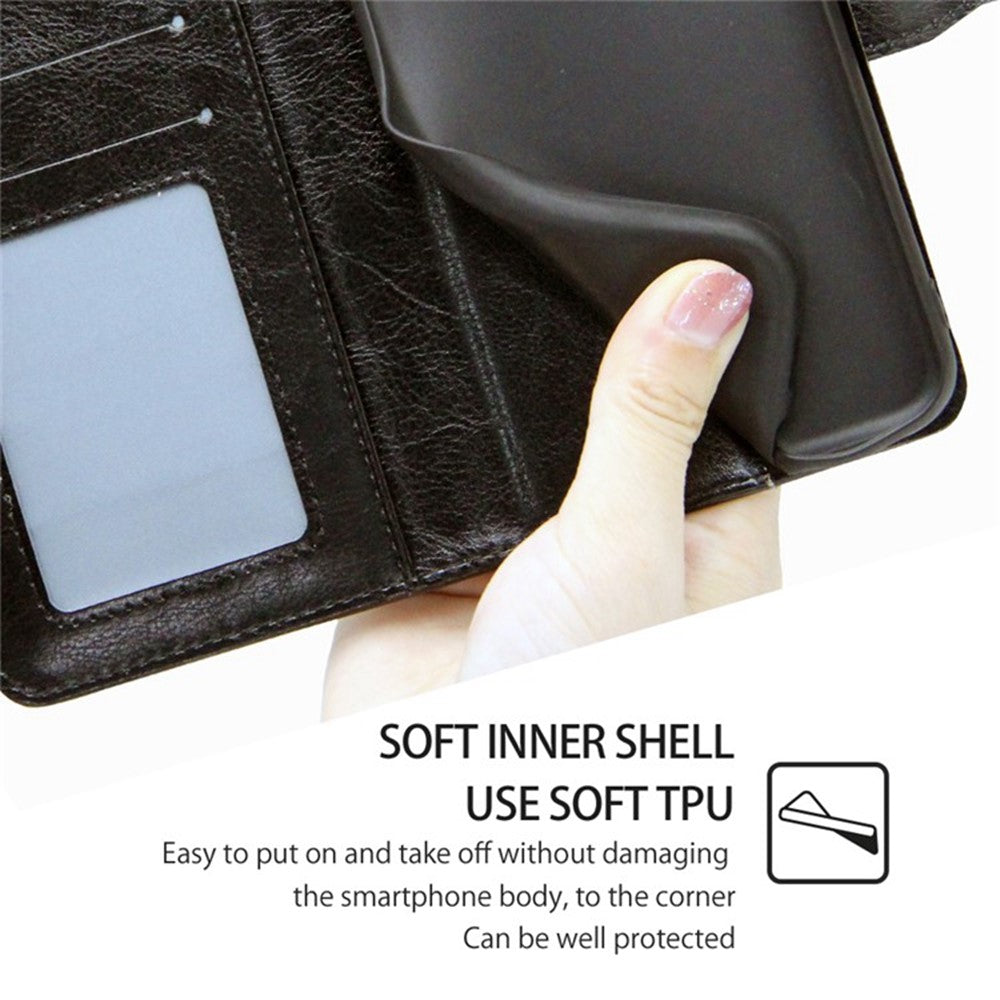 For Oppo Reno13 F 5G  /  4G Case Wallet PU Leather + TPU Folding Stand Phone Cover - Black