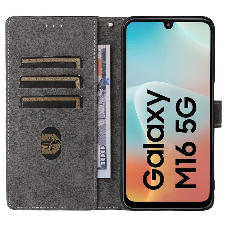 For Samsung Galaxy M16 5G  /  F16 5G Case Wallet RFID Blocking PU Leather Cover Stand with Strap - Green
