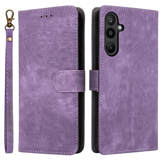 For Samsung Galaxy M16 5G  /  F16 5G Case Wallet RFID Blocking PU Leather Cover Stand with Strap - Purple