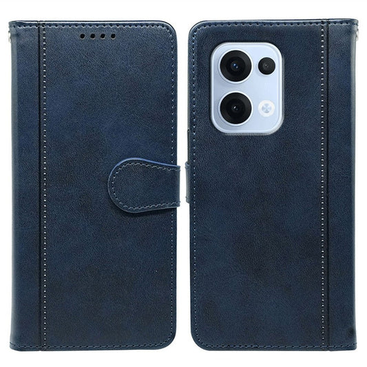 For Oppo Reno13 5G (Global) Case Calf Texture Leather Stand Book Style Phone Cover - Blue