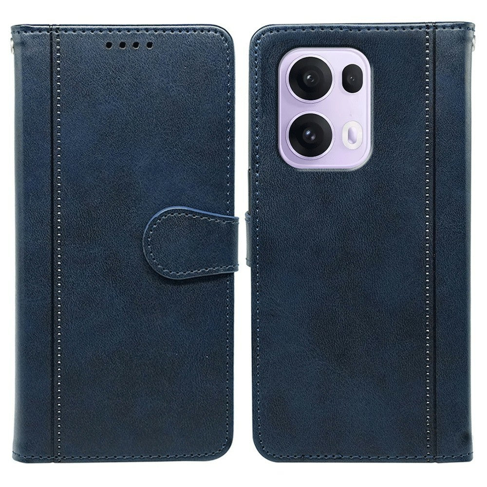 For Oppo Reno13 Pro 5G Case Calf Texture Leather Stand Book Style Phone Cover - Blue