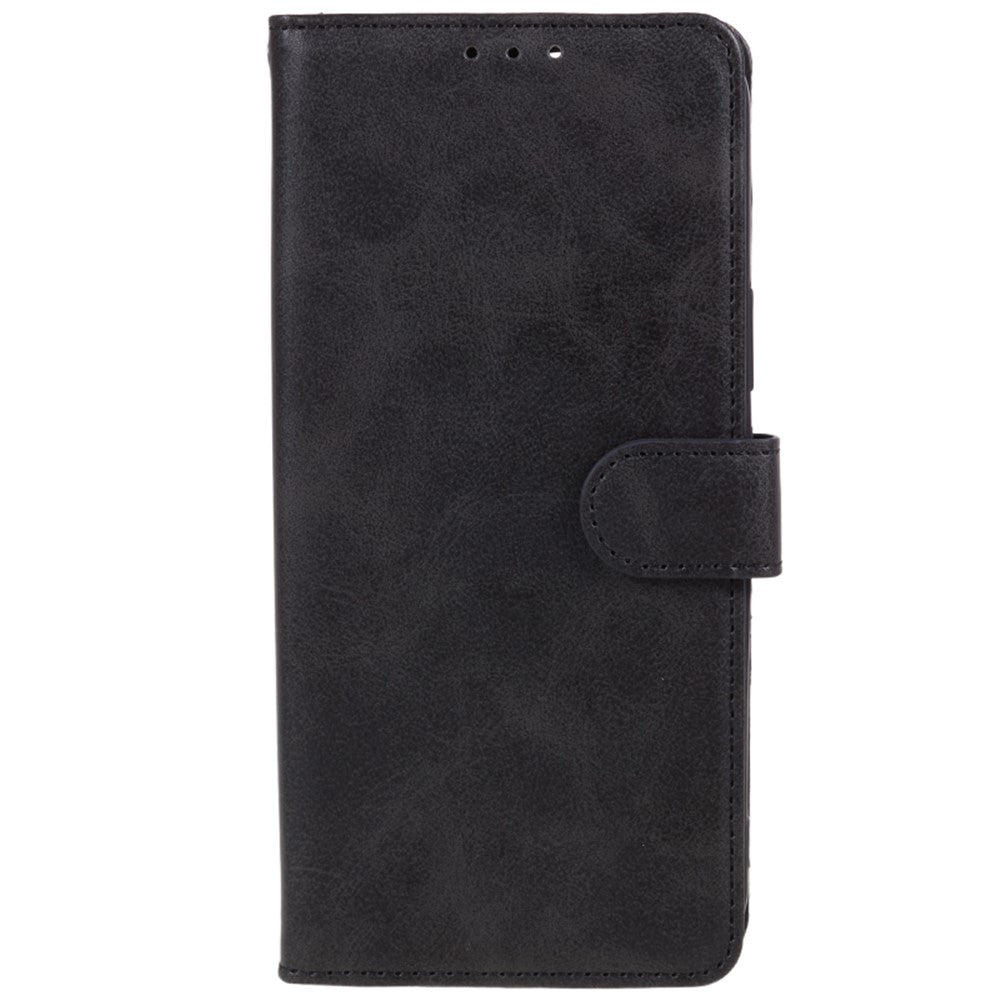 For Oppo Reno13 Pro 5G Case PU Leather Wallet Protective Phone Cover Calf Texture - Black