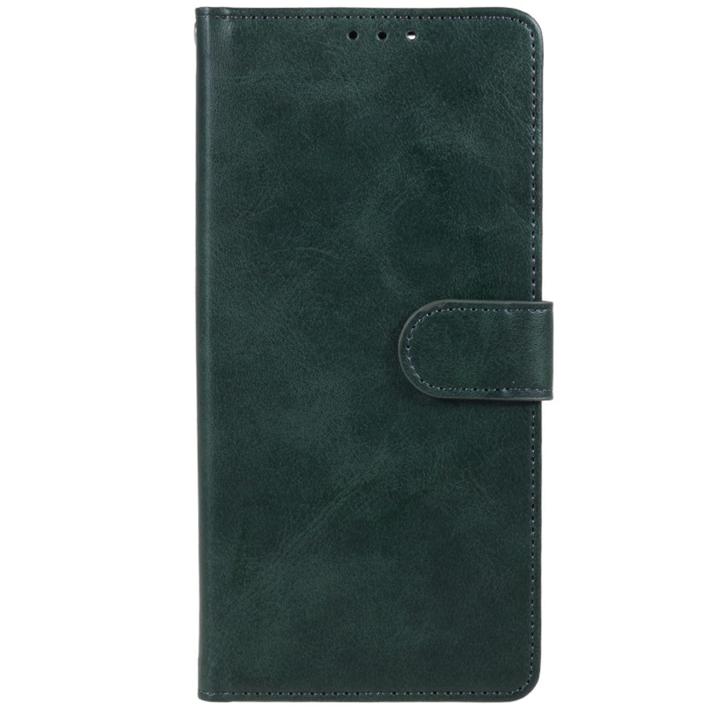 For Oppo Reno13 Pro 5G Case PU Leather Wallet Protective Phone Cover Calf Texture - Midnight Green