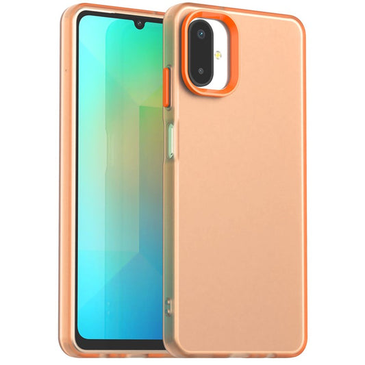For Samsung Galaxy F06 5G  /  M06 5G Case PC + TPU + PET Matte Anti-Drop Phone Back Cover - Orange