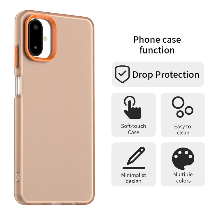For Samsung Galaxy F06 5G  /  M06 5G Case PC + TPU + PET Matte Anti-Drop Phone Back Cover - Orange