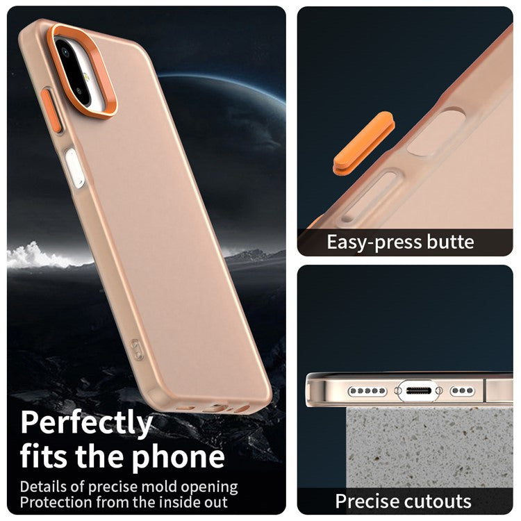 For Samsung Galaxy F06 5G  /  M06 5G Case PC + TPU + PET Matte Anti-Drop Phone Back Cover - Orange