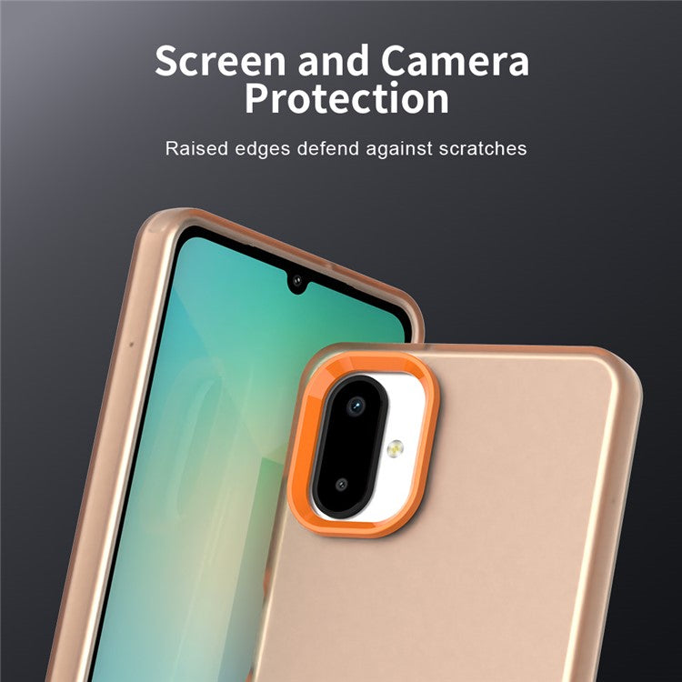 For Samsung Galaxy F06 5G  /  M06 5G Case PC + TPU + PET Matte Anti-Drop Phone Back Cover - Orange