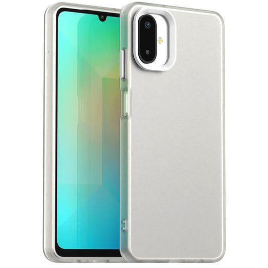 For Samsung Galaxy F06 5G  /  M06 5G Case PC + TPU + PET Matte Anti-Drop Phone Back Cover - White