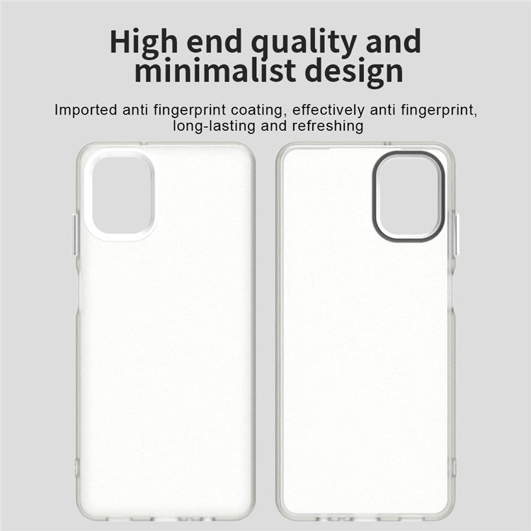 For Samsung Galaxy F06 5G  /  M06 5G Case PC + TPU + PET Matte Anti-Drop Phone Back Cover - White