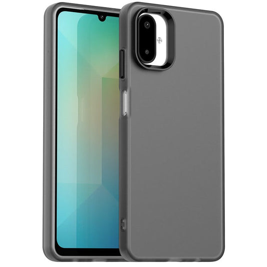For Samsung Galaxy F06 5G  /  M06 5G Case PC + TPU + PET Matte Anti-Drop Phone Back Cover - Black