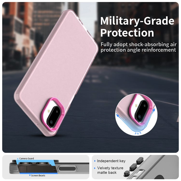 For Samsung Galaxy F06 5G  /  M06 5G Case PC + TPU + PET Matte Anti-Drop Phone Back Cover - Red