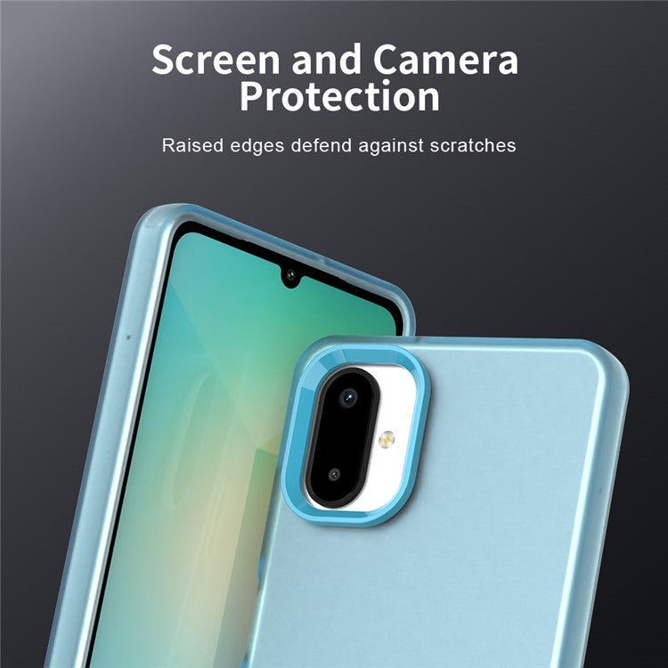 For Samsung Galaxy F06 5G  /  M06 5G Case PC + TPU + PET Matte Anti-Drop Phone Back Cover - Blue